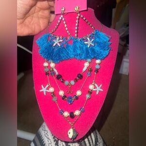 Betsey Johnson Vintage “Shell Shocked” Nautical Necklace & Earrings